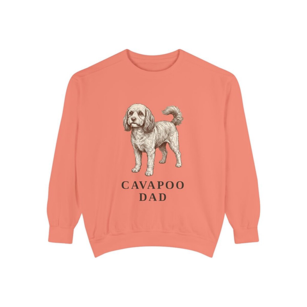 Cavapoo Dad Sweatshirt, Terracotta, front view