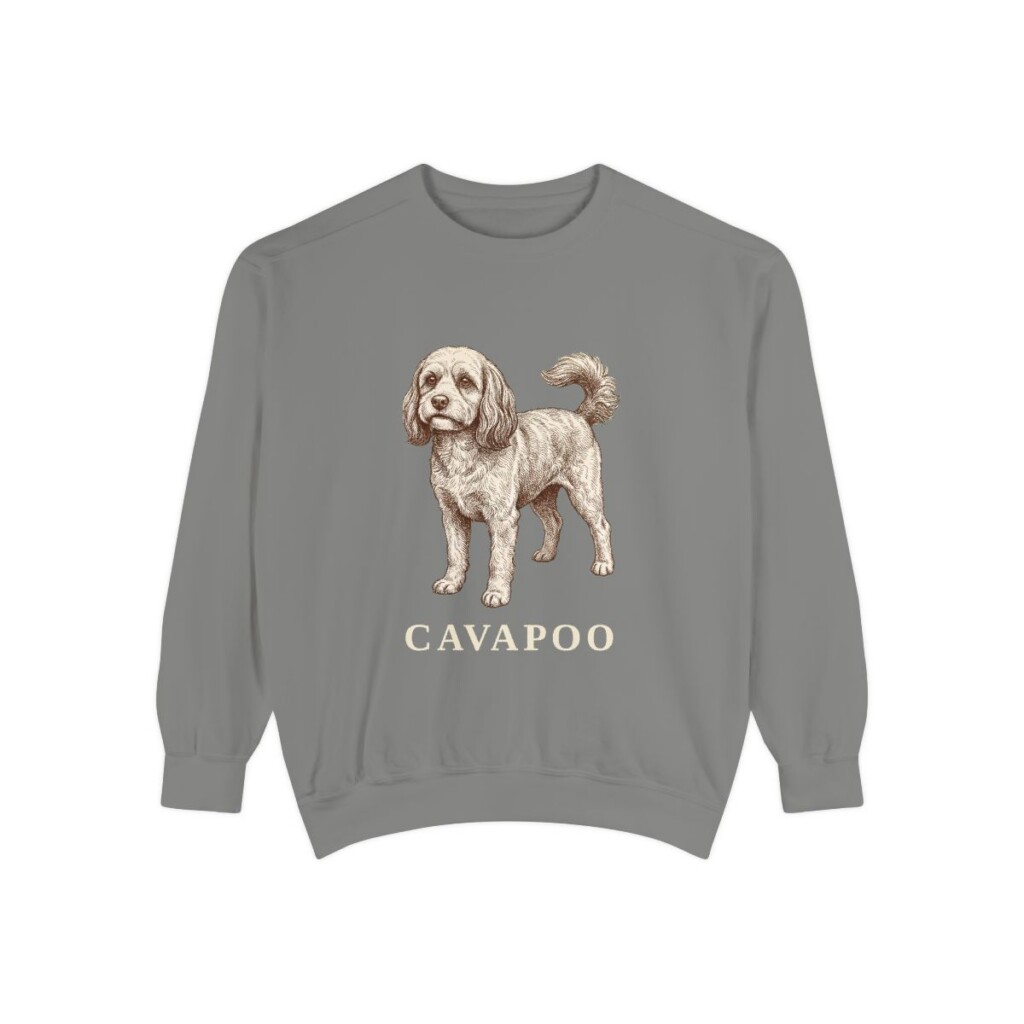 Cavapoo Sweatshirt, Grey, front view