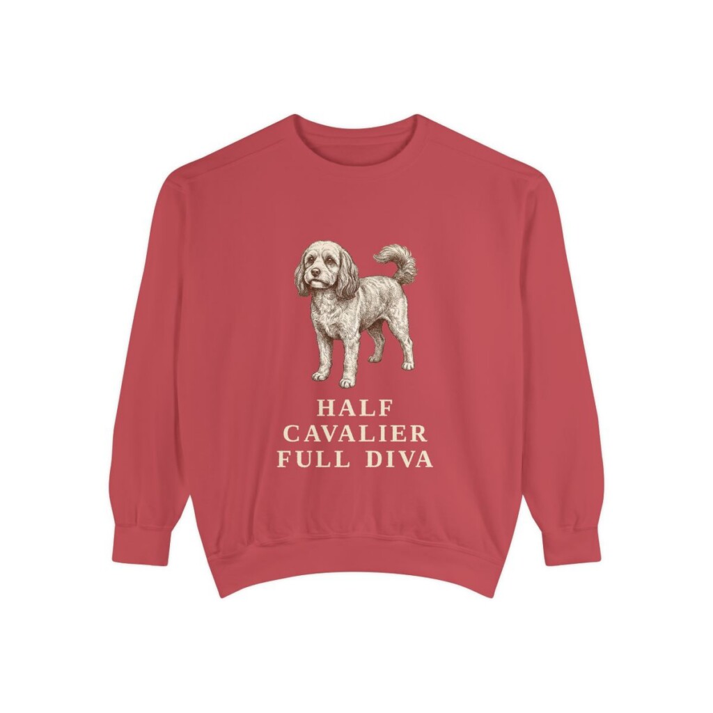 Cavapoo Humor Sweatshirt, Crimson, front view