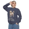 Cavapoo Humor Sweatshirt, Denim, person 2 context