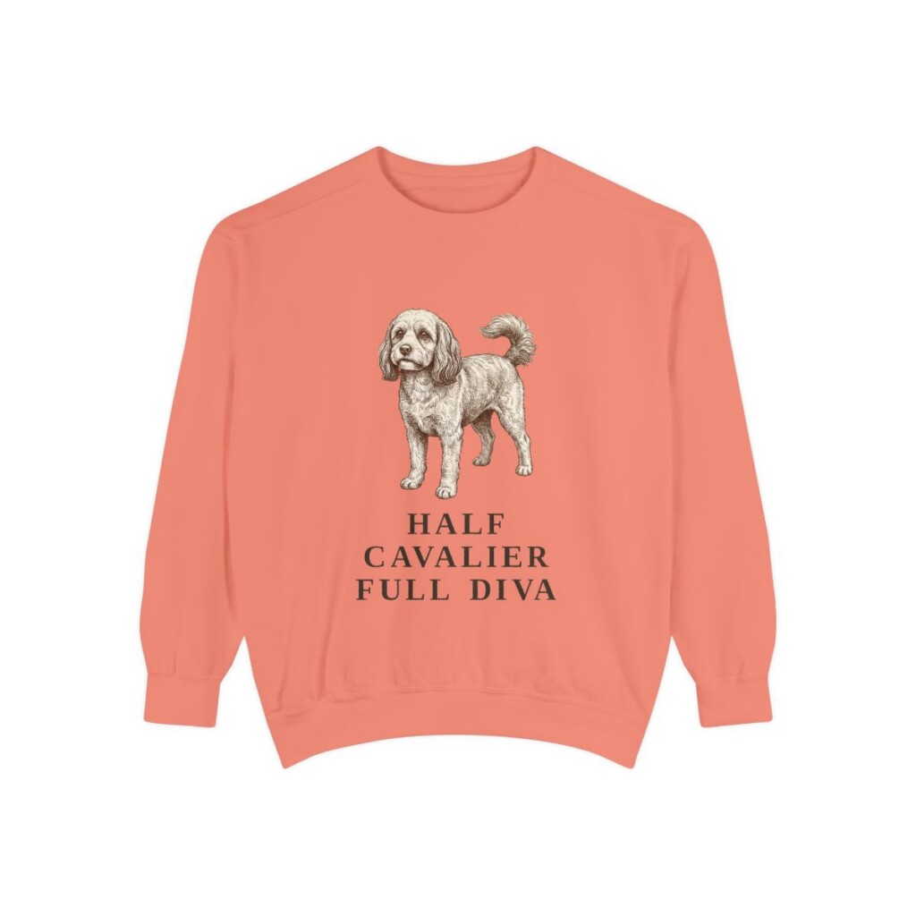 Cavapoo Humor Sweatshirt, Terracotta, front view