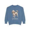 Cavapoo Latin Sweatshirt, Blue Jean, front view