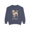 Cavapoo Latin Sweatshirt, Denim, front view