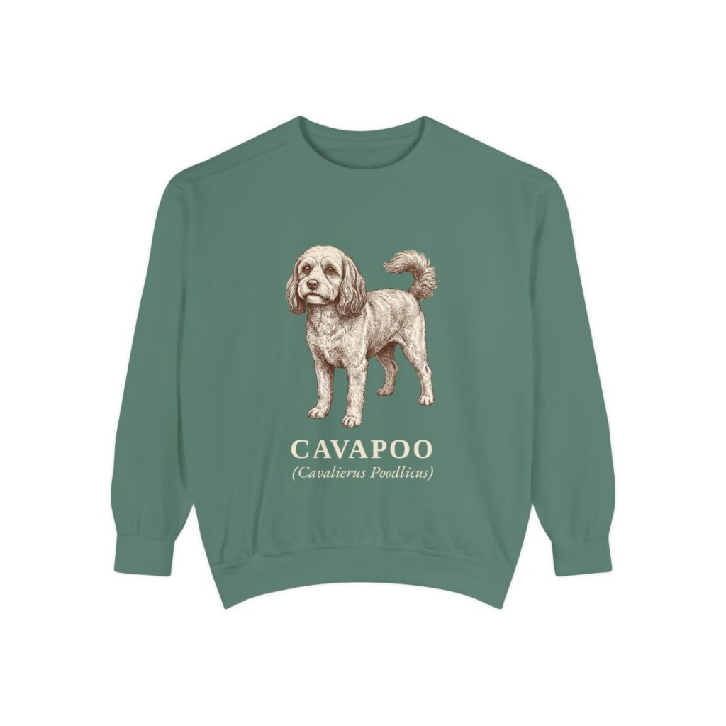 Cavapoo Latin Sweatshirt, Light Green, front view