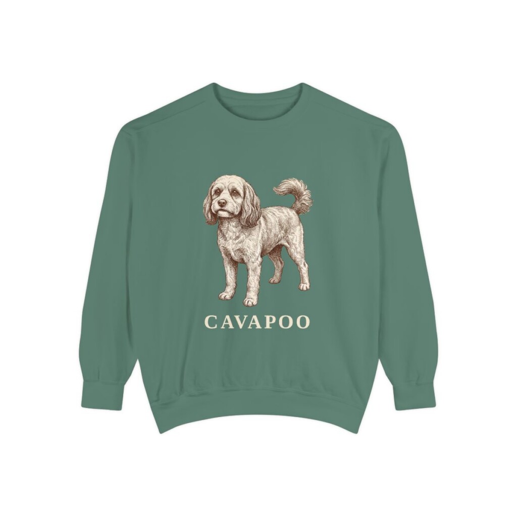 Cavapoo Sweatshirt, Light Green, front view