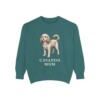 cavapoo-sweatshirt-mom-blue-spruce Cavapoo Mom Sweatshirt, Blue Spruce, front view