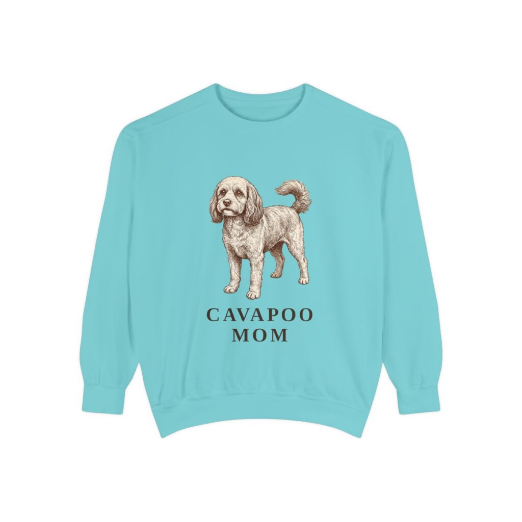 cavapoo-sweatshirt-mom-chalky-mint Cavapoo Mom Sweatshirt, Chalky Mint, front view