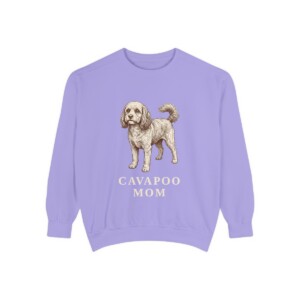 cavapoo-sweatshirt-mom-violet Cavapoo Mom Sweatshirt, Violet, front view