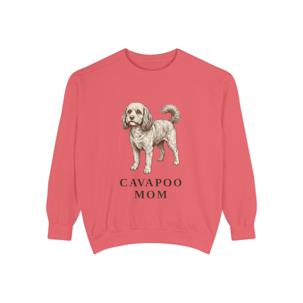 cavapoo-sweatshirt-mom-watermelon Cavapoo Mom Sweatshirt, Watermelon, front view
