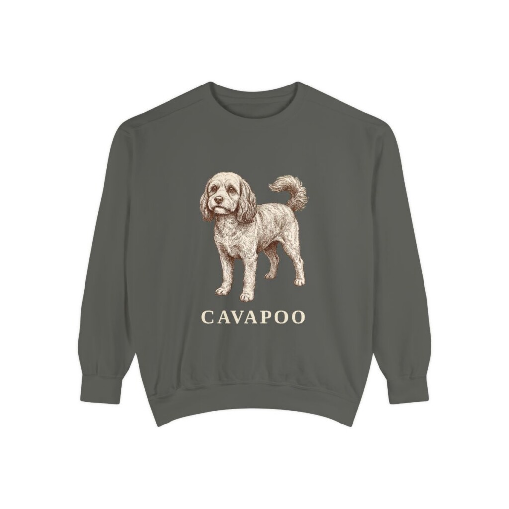 Cavapoo Sweatshirt, Pepper, front view