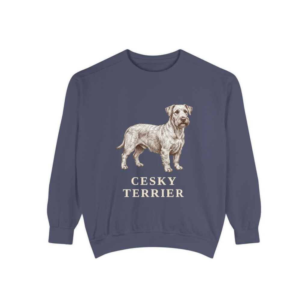 Cesky Terrier Sweatshirt, Denim, front view