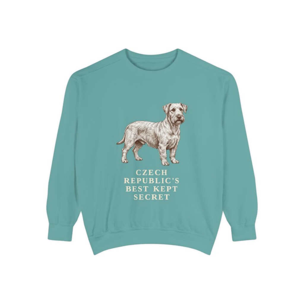 Cesky Terrier Humor Sweatshirt, Seafoam, front view