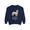 Cesky Terrier Humor Sweatshirt, True Navy, front view