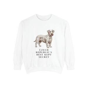 Cesky Terrier Humor Sweatshirt, White, front view
