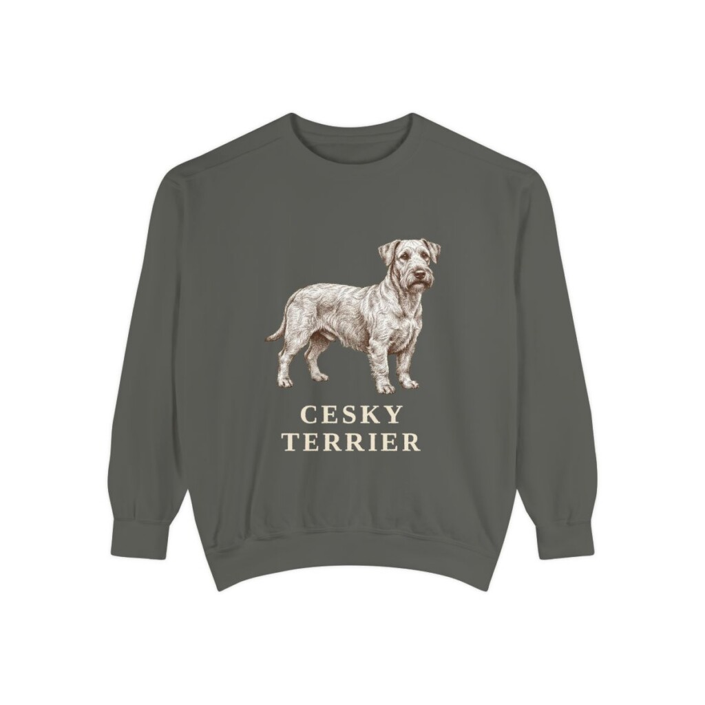 Cesky Terrier Sweatshirt, Pepper, front view