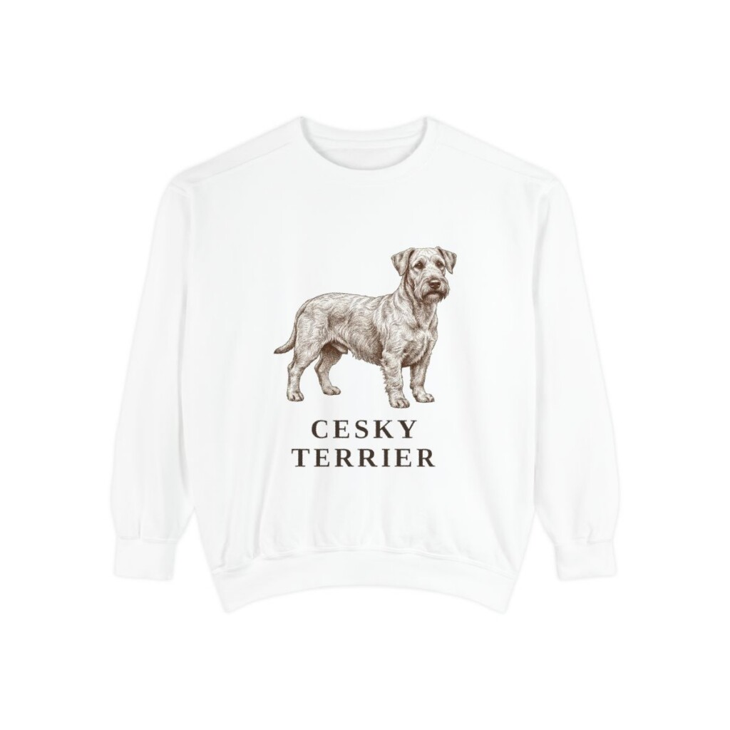 Cesky Terrier Sweatshirt, White, front view
