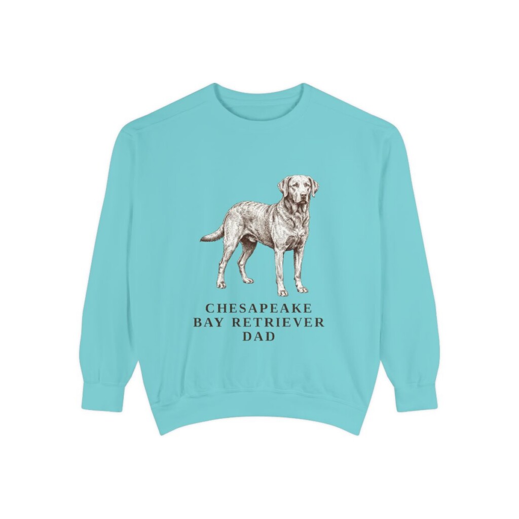 Chesapeake Bay Retriever Dad Sweatshirt, Chalky Mint, front view