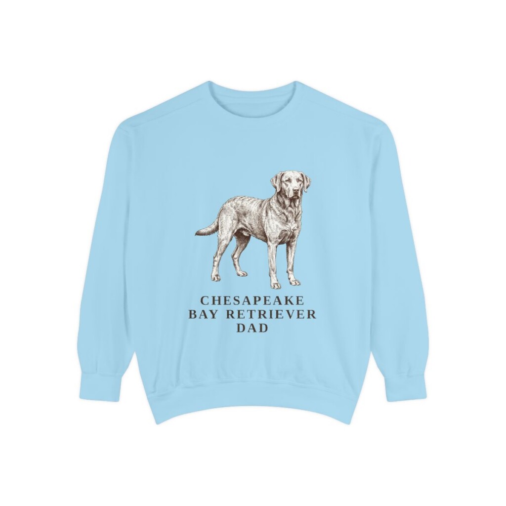 Chesapeake Bay Retriever Dad Sweatshirt, Chambray, front view