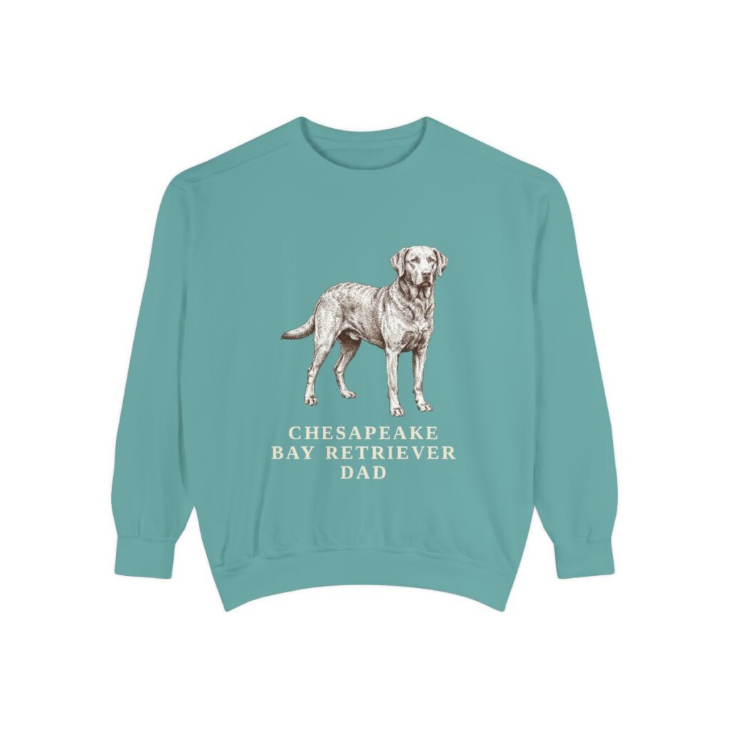 Chesapeake Bay Retriever Dad Sweatshirt, Seafoam, front view