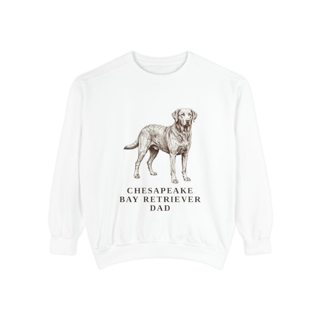 Chesapeake Bay Retriever Dad Sweatshirt, White, front view