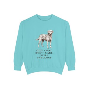Chesapeake Bay Retriever Humor Sweatshirt, Chalky Mint, front view