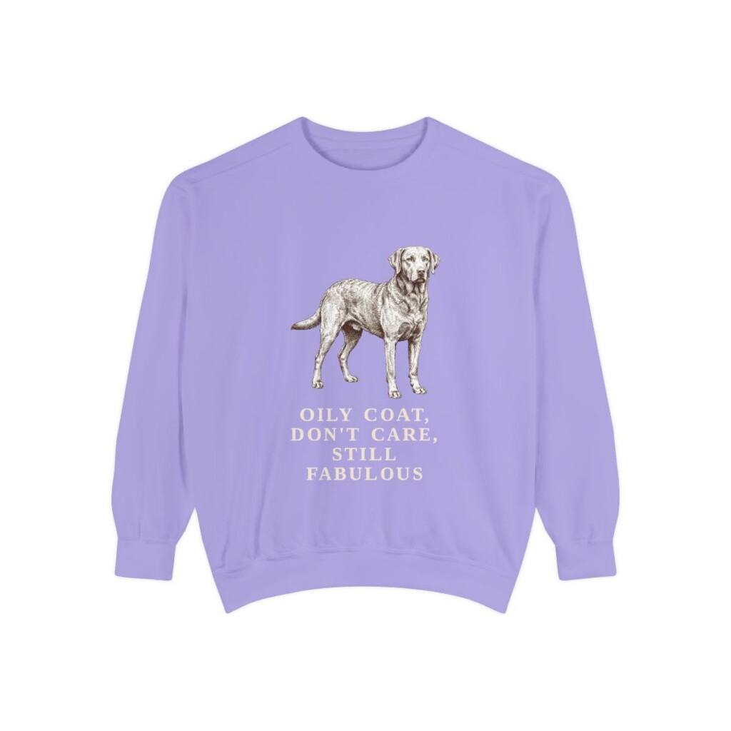 Chesapeake Bay Retriever Humor Sweatshirt, Violet, front view