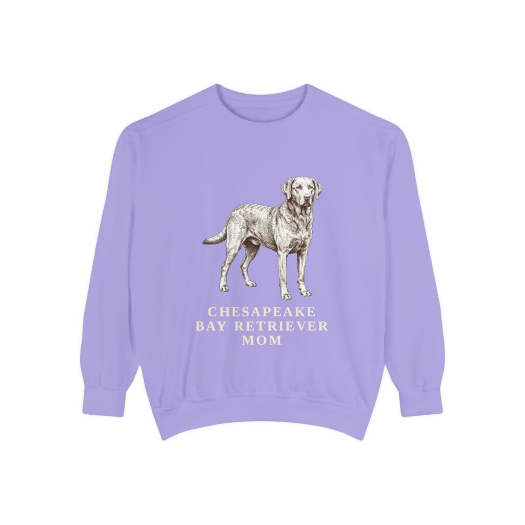 Chesapeake Bay Retriever Mom Sweatshirt, Violet, front view
