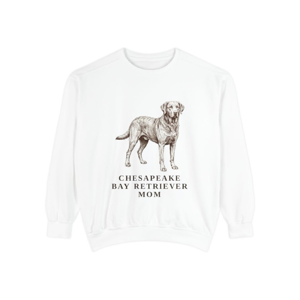 Chesapeake Bay Retriever Mom Sweatshirt, White, front view