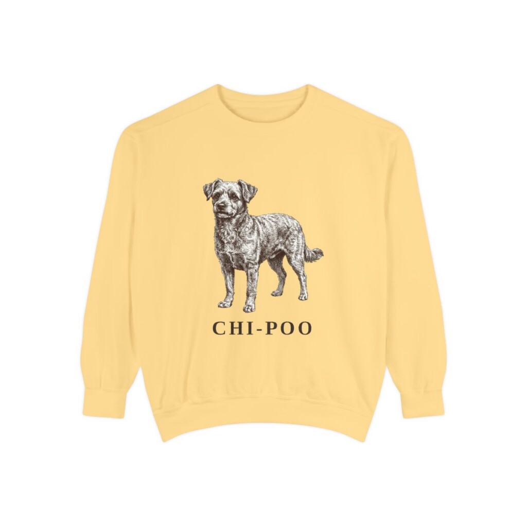 chi-poo-sweatshirt-butter Chi-Poo Sweatshirt, Butter, front view