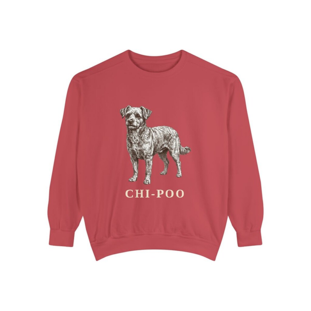 chi-poo-sweatshirt-crimson Chi-Poo Sweatshirt, Crimson, front view