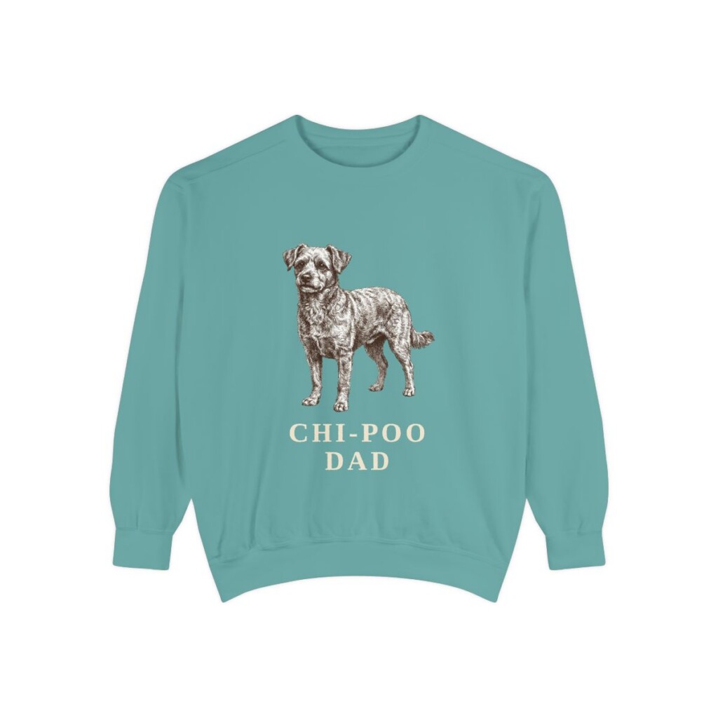Chi-Poo Dad Sweatshirt, Seafoam, front view