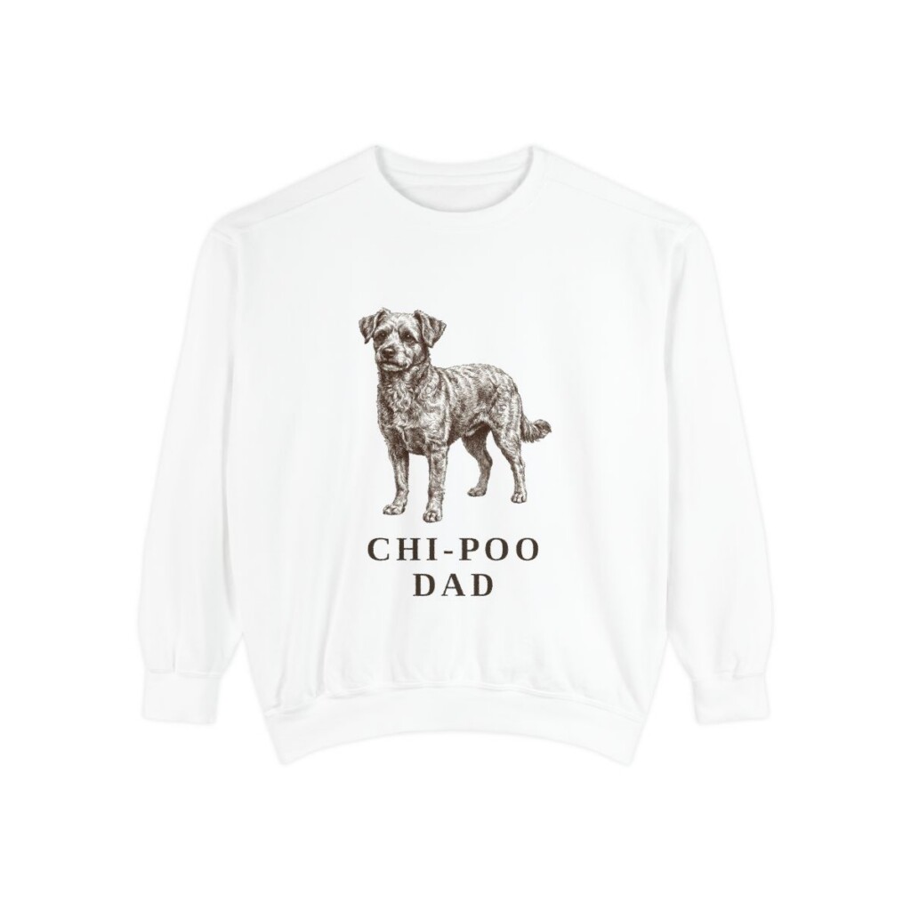 Chi-Poo Dad Sweatshirt, White, front view