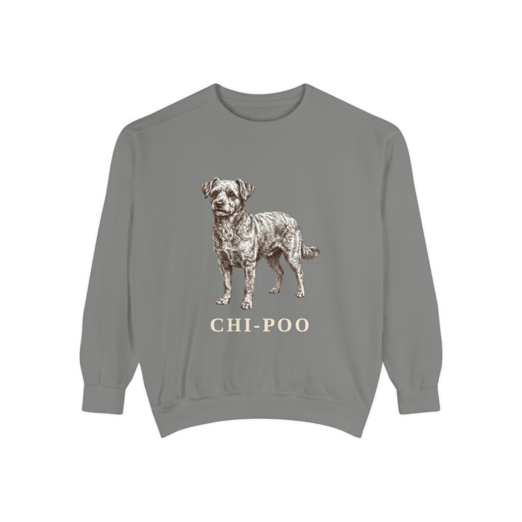 chi-poo-sweatshirt-grey Chi-Poo Sweatshirt, Grey, front view