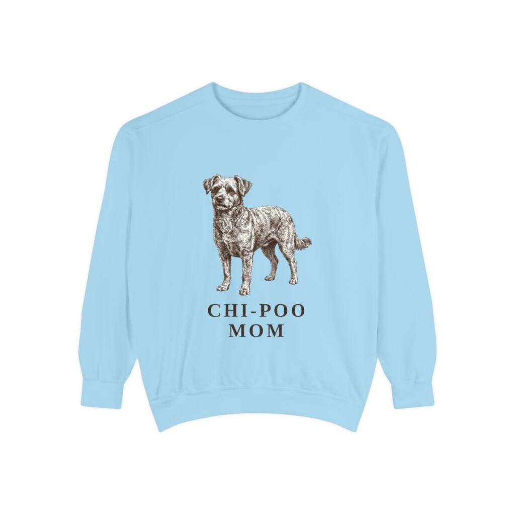 Chi-Poo Mom Sweatshirt, Chambray, front view