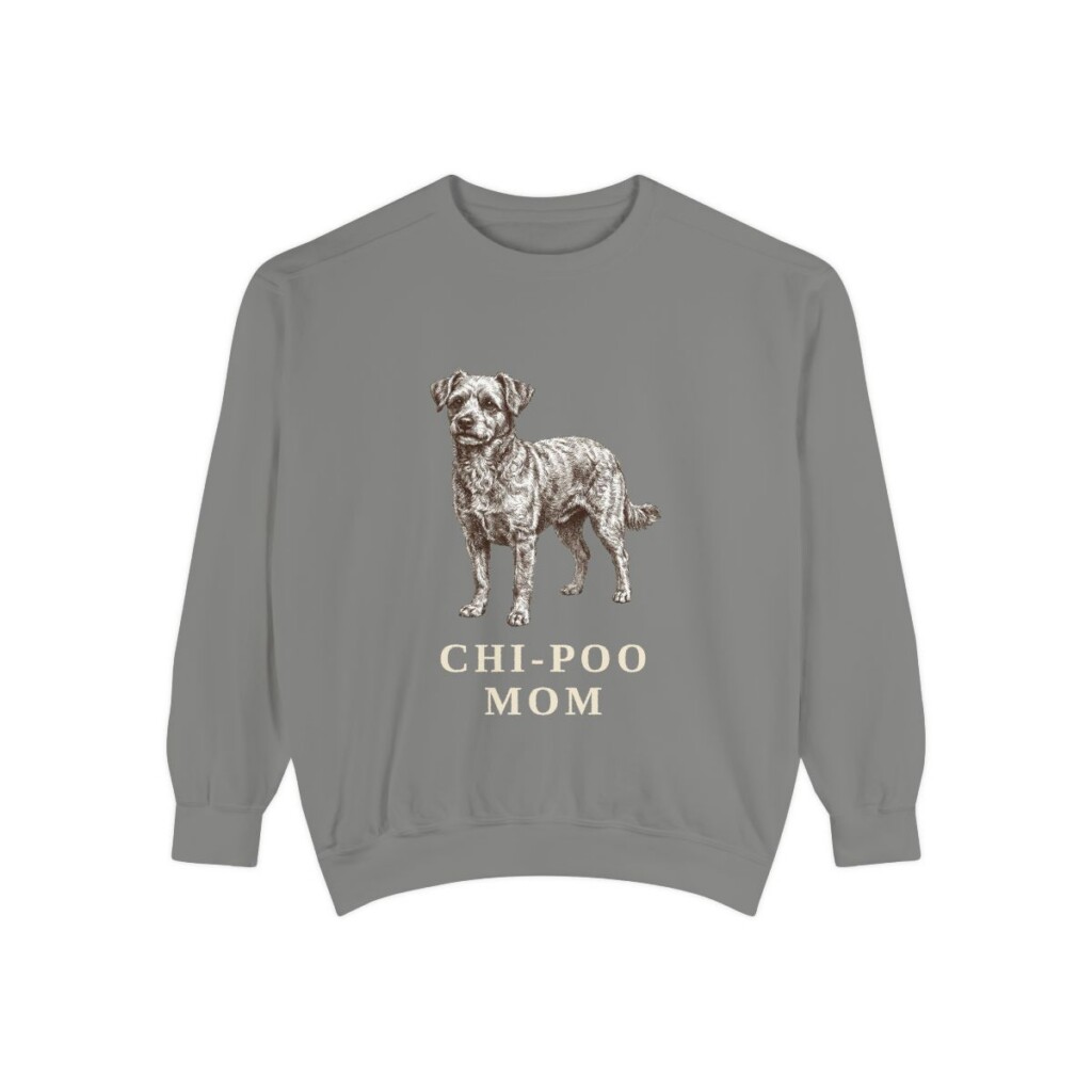 Chi-Poo Mom Sweatshirt, Grey, front view