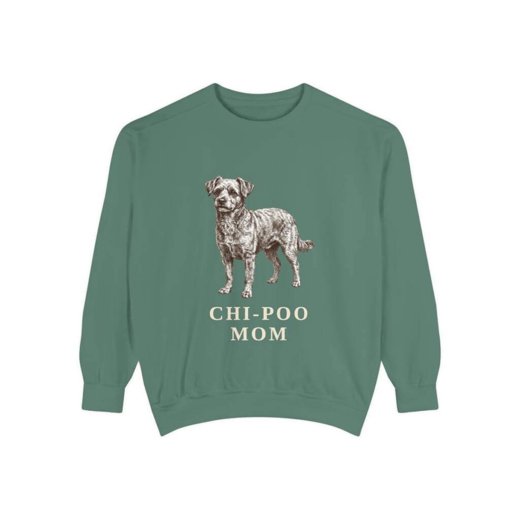 Chi-Poo Mom Sweatshirt, Light Green, front view
