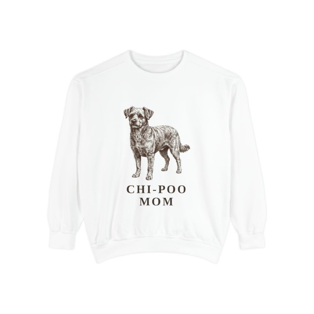 Chi-Poo Mom Sweatshirt, White, front view