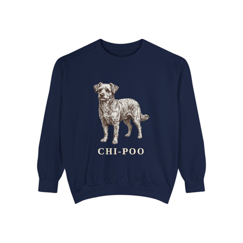 chi-poo-sweatshirt-true-navy Chi-Poo Sweatshirt, True Navy, front view