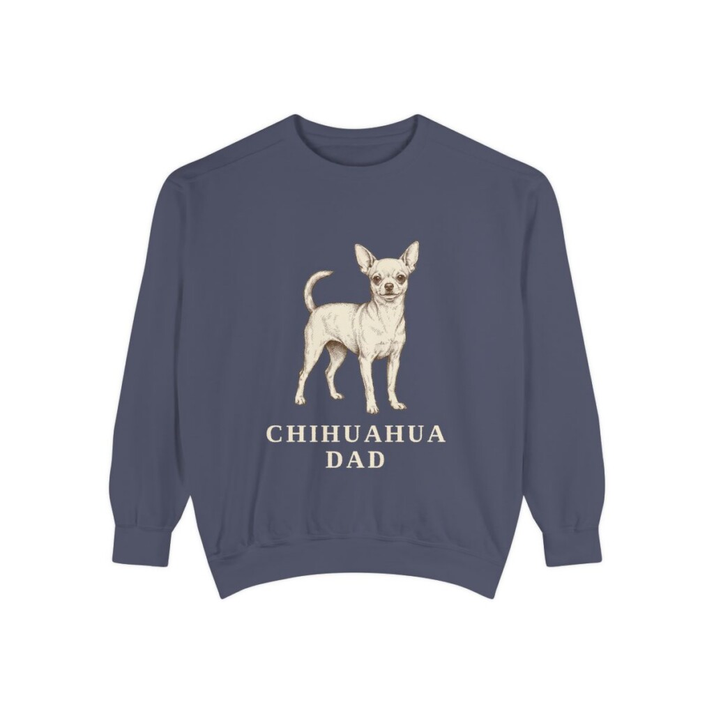Chihuahua Dad Sweatshirt, Denim, front view