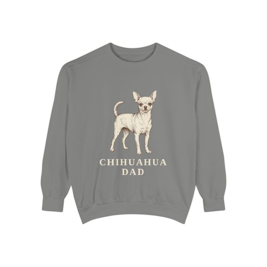 Chihuahua Dad Sweatshirt, Grey, front view
