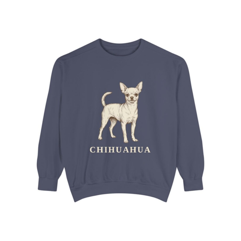chihuahua-sweatshirt-denim Chihuahua Sweatshirt, Denim, front view