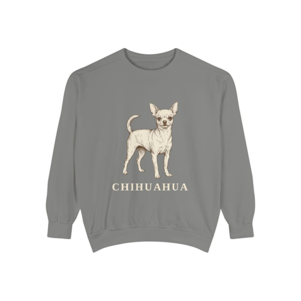 chihuahua-sweatshirt-grey Chihuahua Sweatshirt, Grey, front view