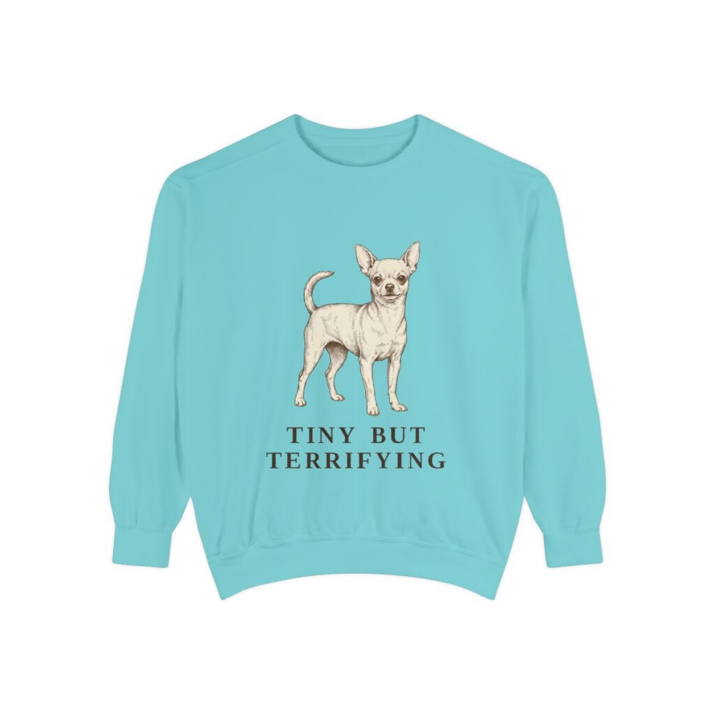 Chihuahua Humor Sweatshirt, Chalky Mint, front view