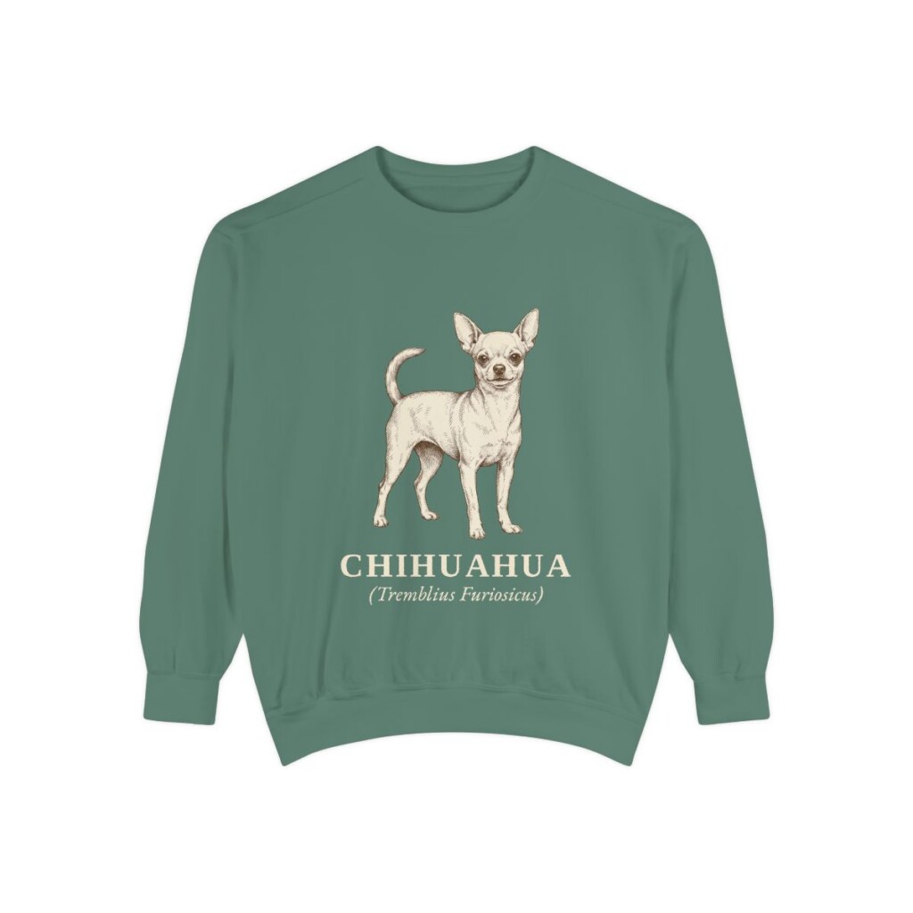 Chihuahua Latin Sweatshirt, Light Green, front view
