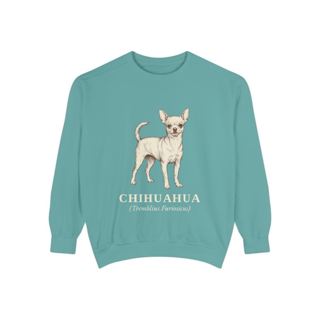 Chihuahua Latin Sweatshirt, Seafoam, front view