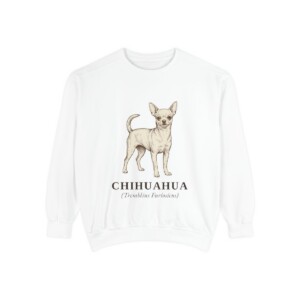 Chihuahua Latin Sweatshirt, White, front view