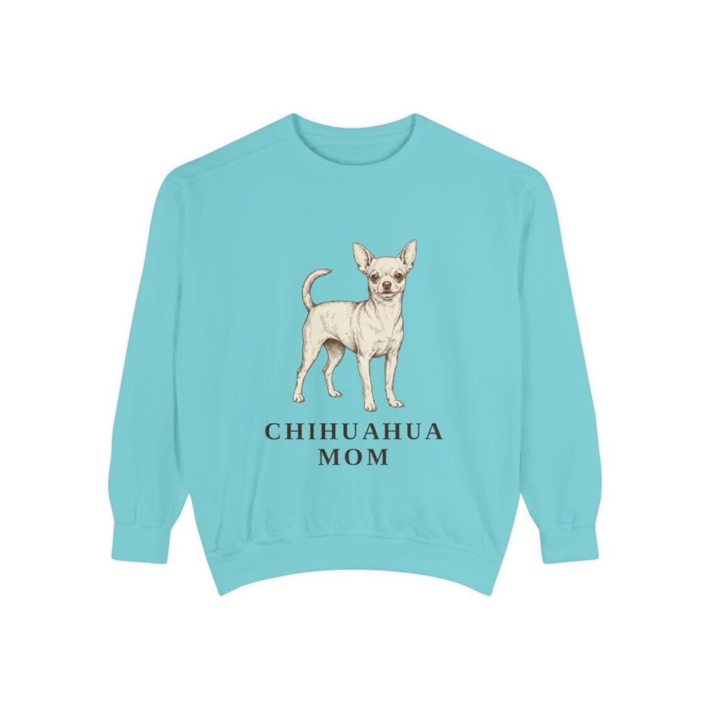 Chihuahua Mom Sweatshirt, Chalky Mint, front view