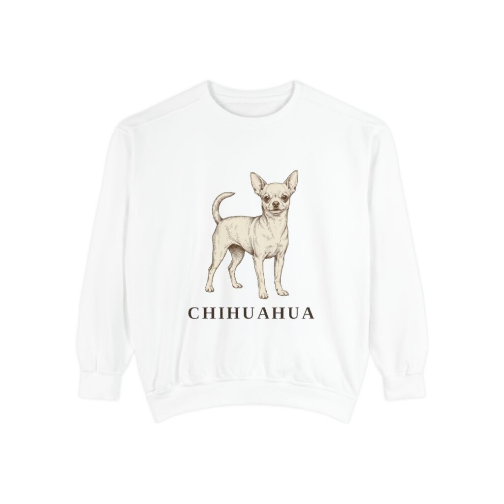 chihuahua-sweatshirt-white Chihuahua Sweatshirt, White, front view
