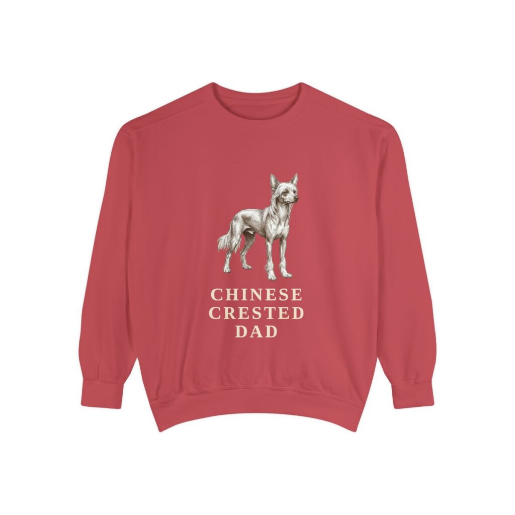 Chinese Crested Dad Sweatshirt, Crimson, front view