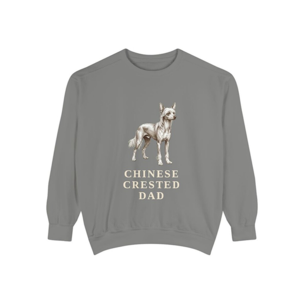 Chinese Crested Dad Sweatshirt, Grey, front view